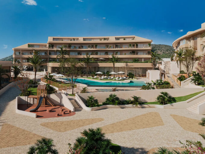 Pool area New Modern Apartment for Sale in Fuengirola, Costa del Sol