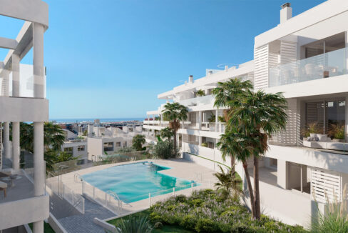 Pool area New Townhouse for Sale in Estepona. Property for sale in Marbella.