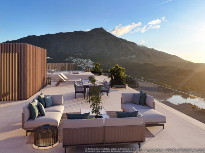 Solarium New Boutique Apartment for Sale in Real de La Quinta, Benahavis.