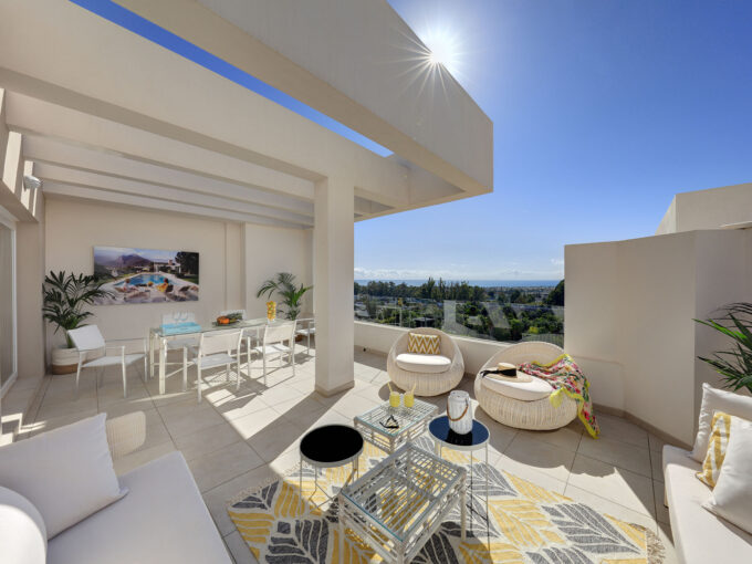 Terrace view Brand New Apartment for Sale in Nueva Andalucia