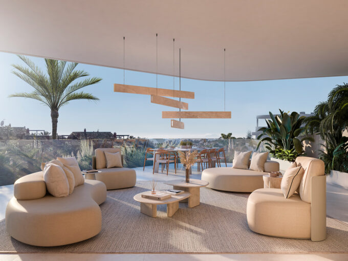 Covered terrace New Boutique Apartment for Sale in Cancelada, Costa del Sol