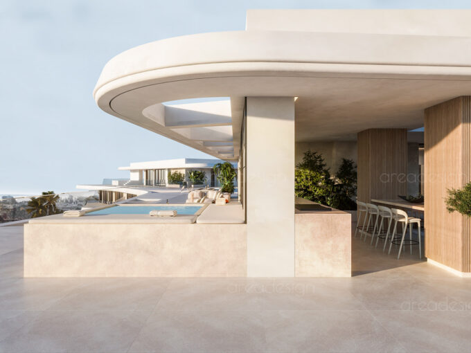 Roof terrace New Boutique Apartment for Sale in Cancelada, Costa del Sol