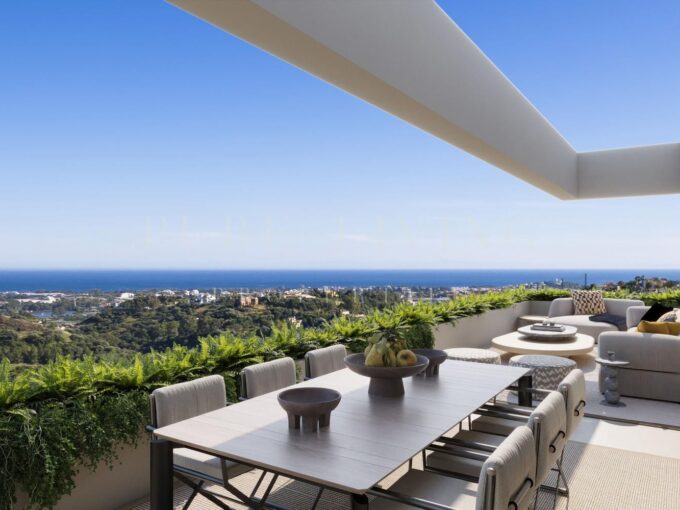 Terrace New Frontline Golf Apartment for Sale in Mijas, Costa del Sol
