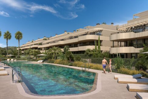 Pool New Golf Apartment for Sale in Estepona, Costa del Sol