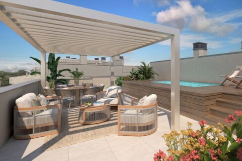 Solarium New Golf Apartment for Sale in Estepona, Costa del Sol