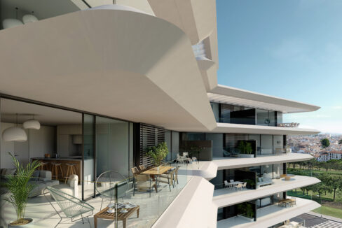 Terrace New Modern Apartment for Sale in Estepona, Marbella
