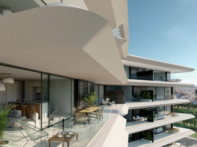 Terrace New Modern Apartment for Sale in Estepona, Marbella