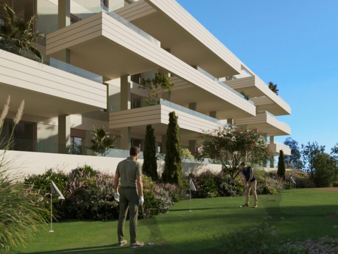 Garden New Apartment for Sale in Mijas Costa, Costa del Sol