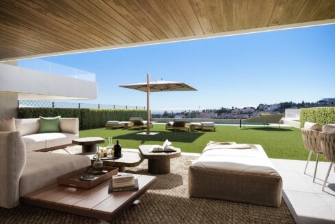 Garden New Contemporary Apartment for Sale in Estepona, Marbella