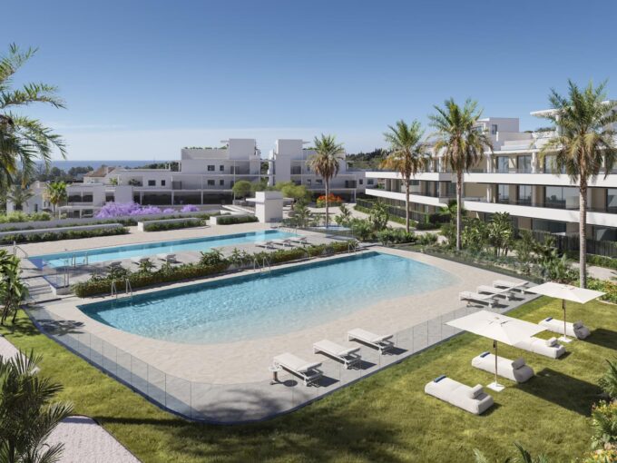 Pool area New Apartment for Sale in Estepona Near Golf. Property for sale in Marbella