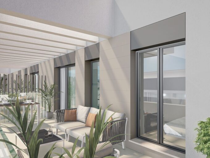 Terrace New Apartment for Sale in Las Lagunas, Mijas, Costa del Sol