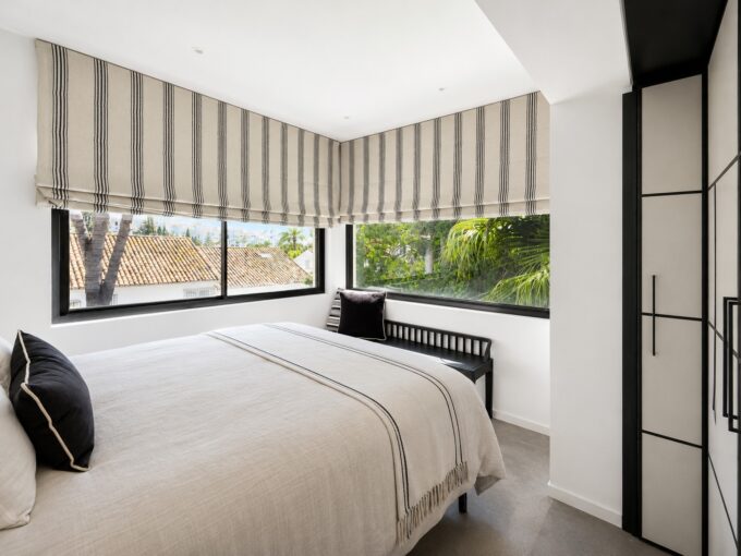 Bright bedroom in Designer Villa for sale in Nueva Andalucía, Marbella, Spain