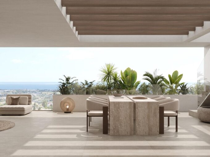 Terrace view from New Built Apartment for Sale in Estepona, Costa del Sol, Spain