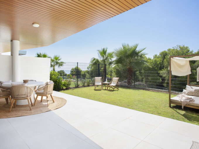 Terrace from Fully Furnished Garden Apartment for Sale in Fuengirola, Costa del Sol