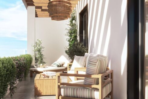 Terrace New Apartment for Sale in Las Lagunas de Mijas. Costa del Sol