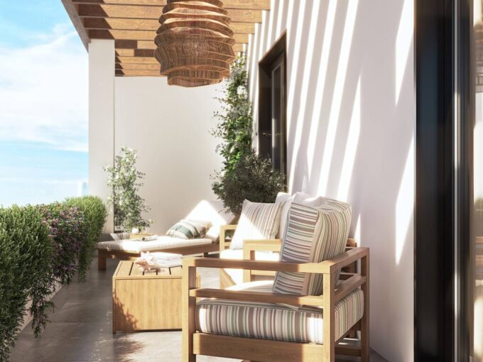 Terrace New Apartment for Sale in Las Lagunas de Mijas. Costa del Sol