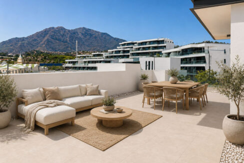 Terrace AI Luxurious Brand-New Penthouse for Sale in Estepona, Spain