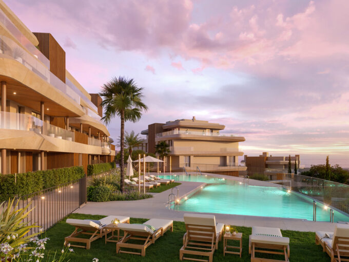 Pool lights New Moden Apartment for Sale in La Cala de Mijas