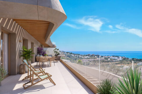 Sea view terrace New Moden Apartment for Sale in La Cala de Mijas