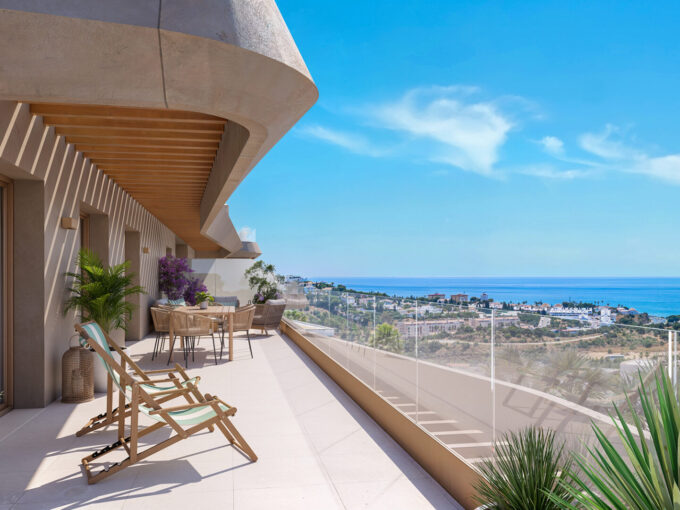 Sea view terrace New Moden Apartment for Sale in La Cala de Mijas