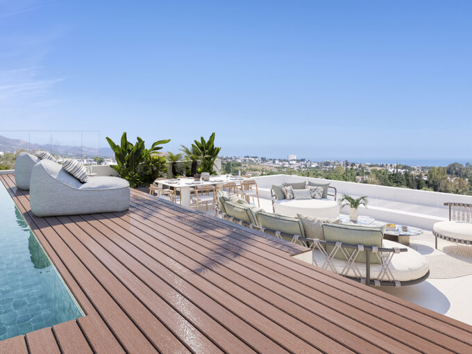 Solarium from New Contemporary Duplex Penthouse for Sale in Benahavis, Spain