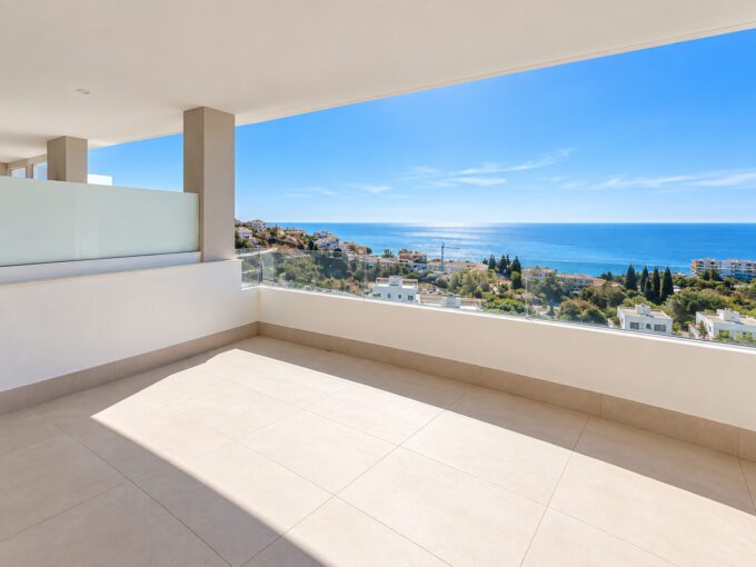Covered terrace in Sea view penthouse apartment for sale in Benalmadena