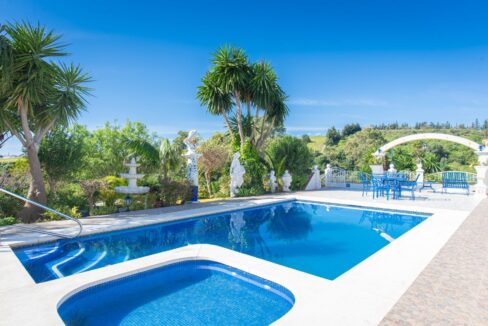 Heated swimming pool at a luxury villa in Estepona