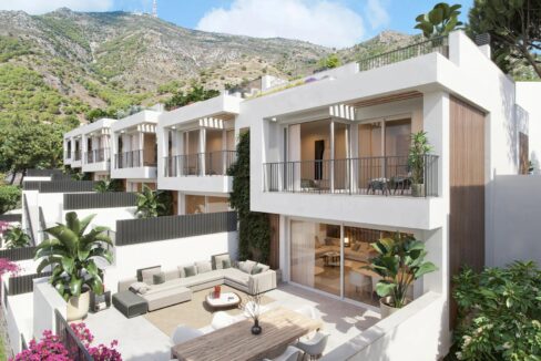 Outdoor from Boutique Townhouse with Sea Views in Mijas for Sale